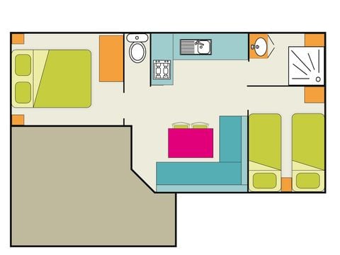 MOBILHOME 5 personnes - Oasis Ti Confort 2 chambres 26m²