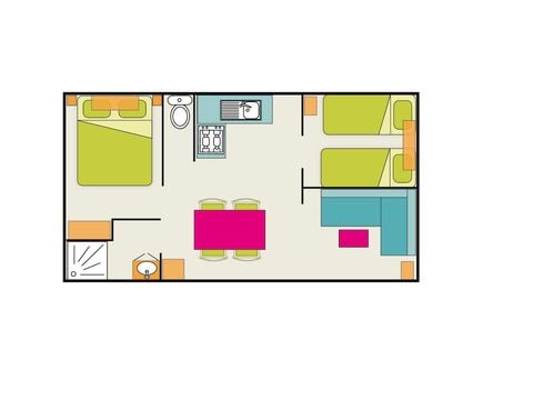 MOBILHOME 5 personnes - Oasis Confort+ 2 chambres 26 m²