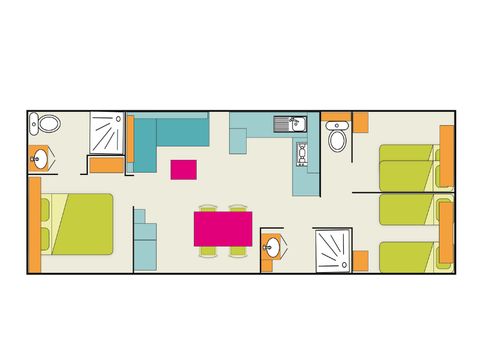 MOBILHOME 6 personnes - Privilège 3 37m² 2 salles de bain