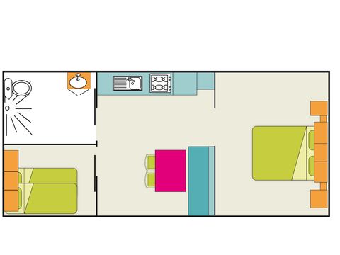 MOBILHOME 5 personnes - Mobil Home 31m² PMR – adapté pour personnes à mobilité réduite