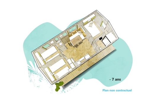 MOBILHOME 6 personnes - Cottage Confort - Terrasse semi couverte