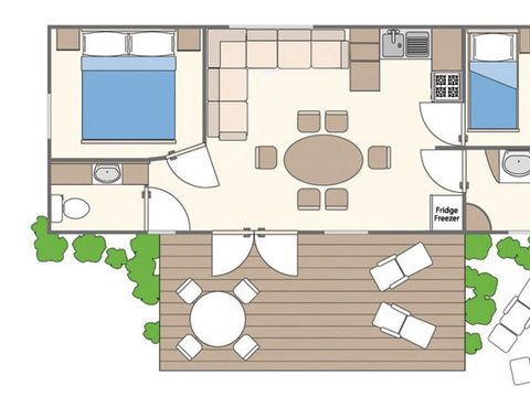 MOBILHOME 6 personnes - Classic | 3 Ch. | 6 Pers. | Terrasse surélevée