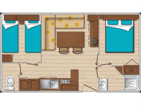 MOBILHOME 6 personnes - 2 chambres - TV