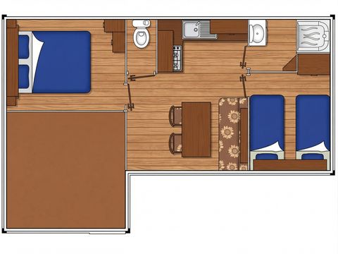 MOBILHOME 6 personnes - 2 chambres - TV
