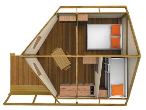 BUNGALOW TOILÉ 4 personnes -  Junior 2 chambres 17m² - sans sanitaires