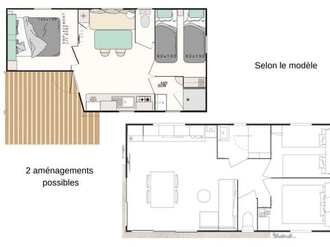 MOBILHOME 5 personnes - Mobil-home Evasion+ 5 personnes 2 chambres 23m²