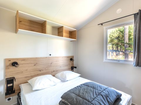 MOBILHOME 4 personnes - BAHIA BOIS 29m²  - 2 chambres avec une terrasse bois couverte et une terrasse solarium