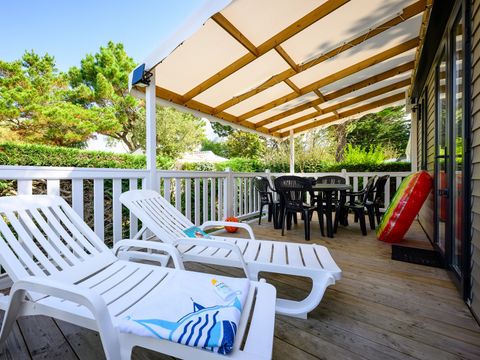 Mobilhome 6 personnes - COTTAGE CONFORT 3 chambres - 35m2 - terrasse couverte 6 pers