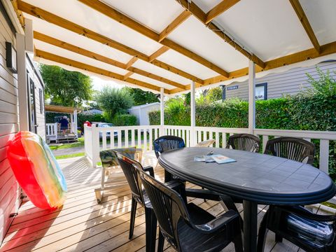 Mobilhome 4 personnes - D/ COTTAGE CONFORT 2 chambres - 30m2 - terrasse couverte 4 pers