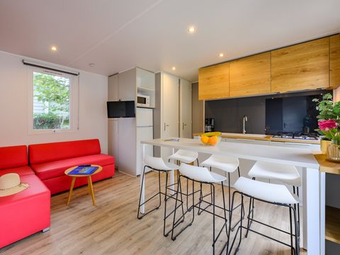 Mobilhome 6 personnes - COTTAGE CONFORT 3 chambres - 35m2 - terasse parasol 6 pers