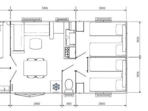 MOBILHOME 6 personnes - Le Vendéen 3ch. 6 pers
