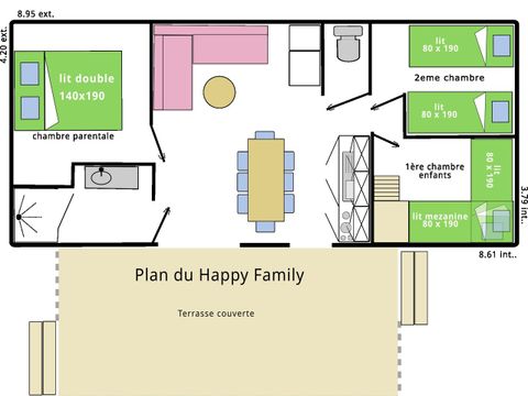 MOBILHOME 6 personnes - Happy Family