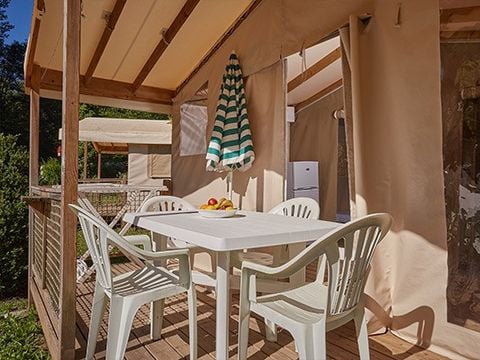 TENTE TOILE ET BOIS 5 personnes - Eco Lodge | 2 Ch. | 4/5 Pers. | Sans SDB