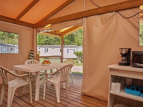 Tente en toile et en bois 5 personnes - Eco Lodge | 2 Ch. | 4/5 Pers. | Sans SDB