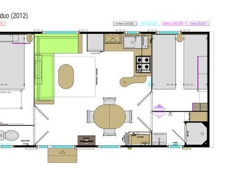 MOBILHOME 4 personnes - MOBIL-HOME 2 CHAMBRES TERRASSE SEMI COUVERTE 4 pers