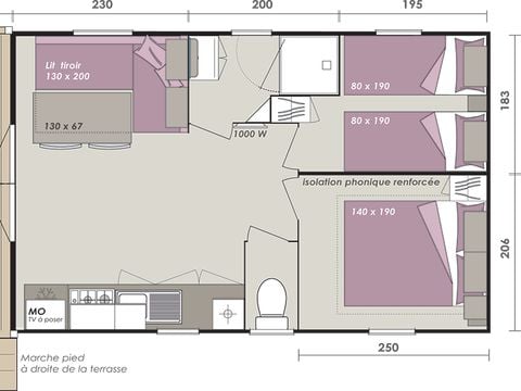 MOBILHOME 5 personnes - Cottage 27m² 2 chambres - Premium