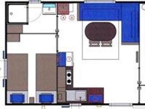 Mobilhome 1/4 personnes - CALIFORNIA - DUO - TV - 2 chambres - TV Terrasse