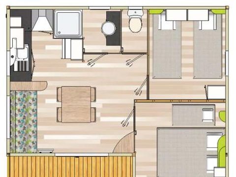 CHALET 5 personnes - CHALET CANNELLE 2 chambres - TV 1/5 pers