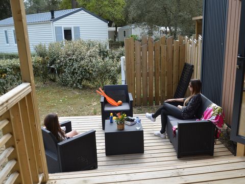 MOBILHOME 6 personnes - COTTAGE TRIO PREMIUM- TV-LAVE VAISSELLE 1/6 pers