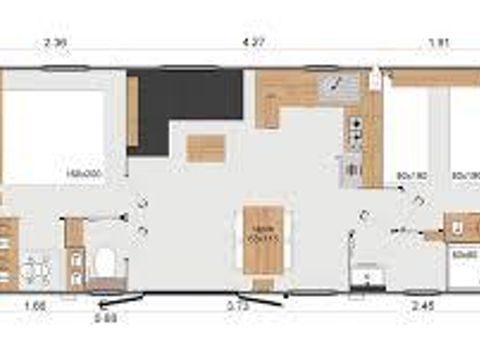 MOBILHOME 4 personnes - COTTAGE DUO PREMIUM 2 chambres - TV-LAVE VAISSELLE 4 pers