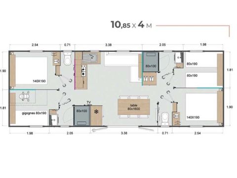 MOBILHOME 8 personnes - QUATRO - 4 chambres