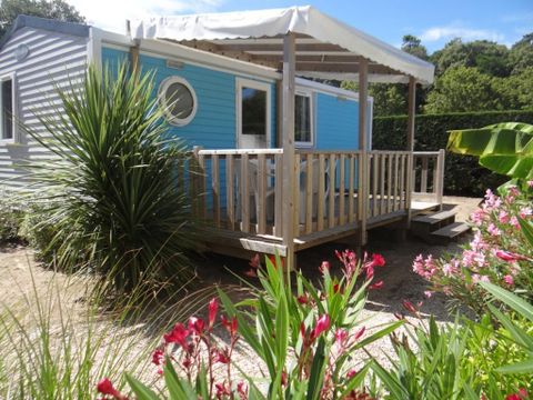 Mobilhome 4 personnes - LITCHI -26 m²- 2 chambres- terrasse semi-couverte de 12m²