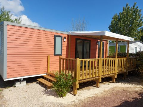 Mobilhome 6 personnes - PAPAYE - 3 chambres - 33 m² - terrasse semi-couverte de 15 m²