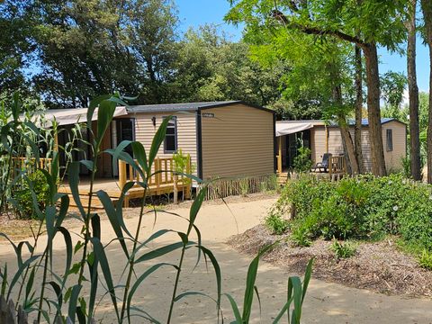 Mobilhome 4 personnes - PREMIUM "TERRE et DUNE" - 32m² - terrasse couverte 19 M²- 2 chambres - Nouveauté 2024