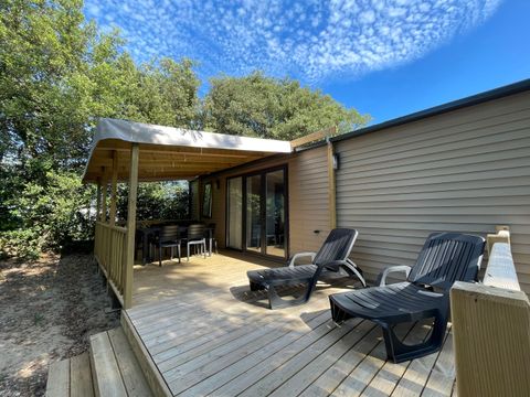 Mobilhome 6 personnes - PREMIUM "TERRE et FORET" - 35m² - 3 chambres - terrasse couverte 23M²-Nouveauté 2024