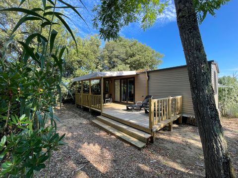 Mobilhome 6 personnes - PREMIUM "TERRE et FORET" - 35m² - 3 chambres - terrasse couverte 23M²-Nouveauté 2024