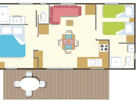 MOBILHOME 4 personnes - Cottage PREMIUM Climatisé 4 pers
