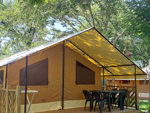 Tente en toile et en bois 5 personnes - tente lodge larzac
