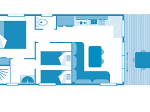MOBILHOME 4 personnes - Cottage 4p 2ch vue forêt ****