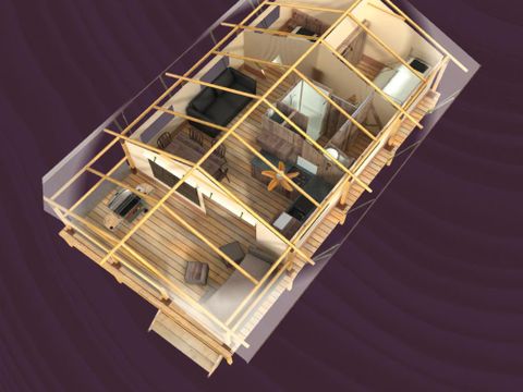 TENTE TOILE ET BOIS 7 personnes - Lodge Grand Confort