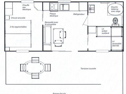 MOBILHOME 5 personnes - 2 chambres CONFORT PMR