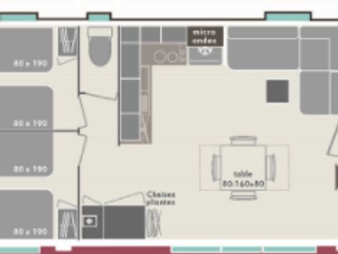 MOBILHOME 6 personnes - BRASILIA 34 m²