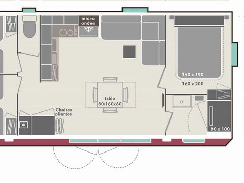 MOBILHOME 6 personnes - Cottage Brasilia 6 pers 3 Ch 1 Sdb ***