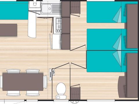 MOBILHOME 6 personnes - Mobil-home Classique terrasse couverte 3ch 6p