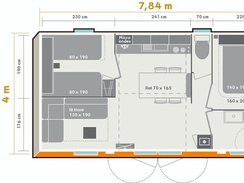 MOBILHOME 4 personnes - Mobil-home Confort+ 2ch 4p
