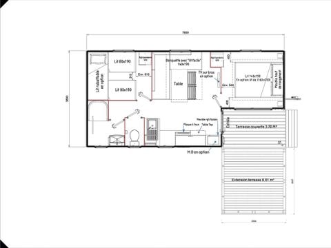 MOBILHOME 4 personnes - Classique 2 chambres terrasse semi intégrée