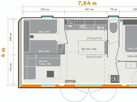 MOBILHOME 4 personnes - Confort + 2 Chambres 4 Personnes
