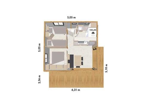 CHALET 5 personnes - Chalet Prestige 2 chambres 5 personnes