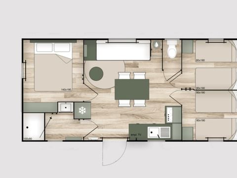 MOBILHOME 6 personnes - Mobil-home Trigano climatisé 3 chambres