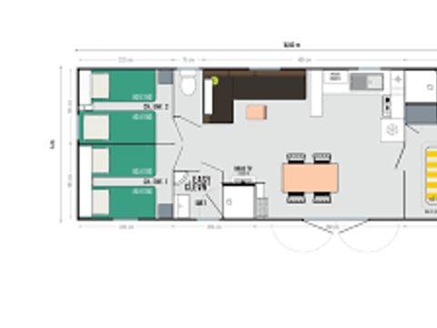 MOBILHOME 6 personnes - MH Premium Kernodet 3ch 6 pers