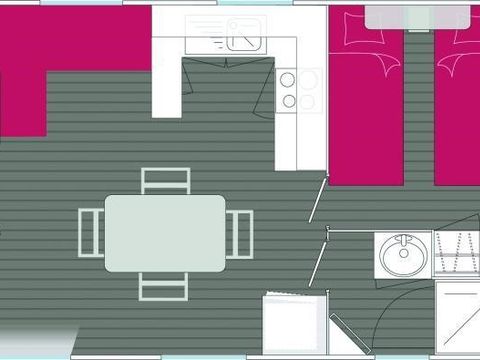 MOBILHOME 4 personnes - MH Confort Presqu'ile 2ch 4 pers