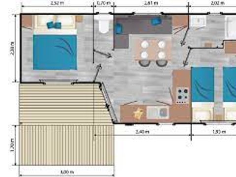 MOBILHOME 4 personnes - MH Confort Plage 2ch 4 pers