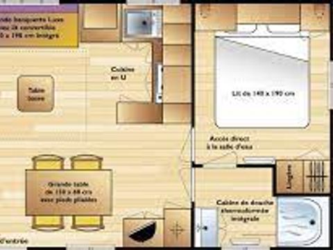 Mobilhome 4 personnes - MH Confort Médiéval - 2 chambres