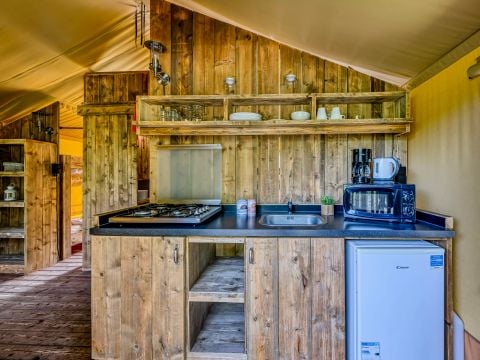 TENTE TOILE ET BOIS 4 personnes - Tente Lodge 3 Pièces 4 Personnes