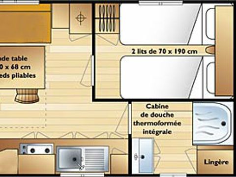 MOBILHOME 5 personnes - Eco5 26 m² (2ch - 4/5 pers) SANS TV