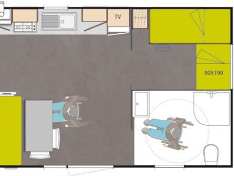 MOBILHOME 5 personnes - Life PMR 32 m² (2ch - 4/5 pers) + TV + LV